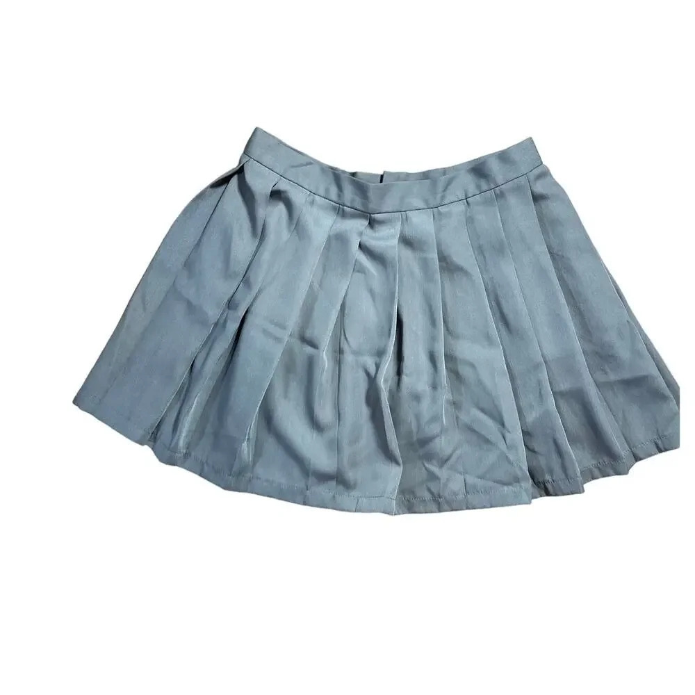 Gray A-Line  Pleated Short Mini Skirt Women's Size Extra Large